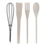 Pot pour ustensiles de cuisine DKD Home Decor Bois d'hévéa Grès (2 pcs)