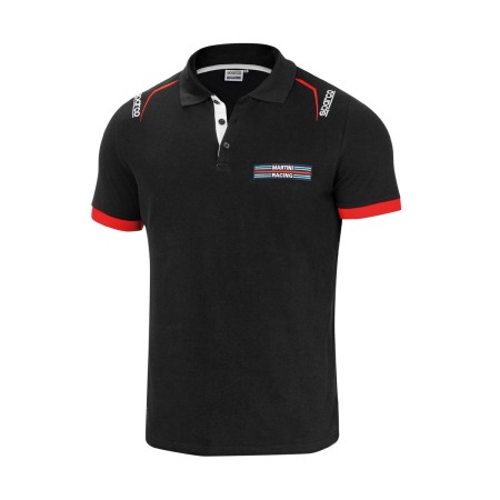 Polo de Manga Corta Hombre Sparco Martini Racing Negro