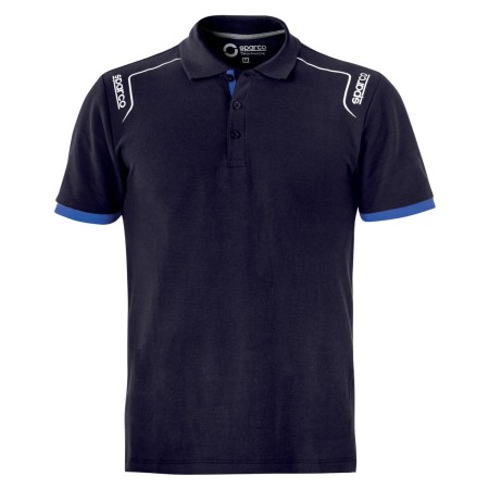 Polo à manches courtes homme Sparco TECH STRETCH Bleu foncé Blue marine