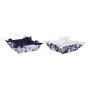 Panier DKD Home Decor Tournesol Blanc Coton Blue marine (2 pcs)