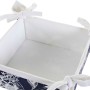 Panier DKD Home Decor Tournesol Blanc Coton Blue marine (2 pcs)