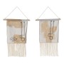 Décoration Suspendue DKD Home Decor Ocre Métal Polyester (2 pcs) (36 x 54 x 54 cm)