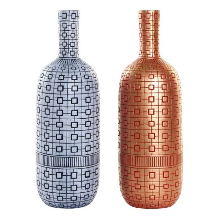 Vase DKD Home Decor Bleu Rouge Résine Oriental (2 pcs) (13 x 13 x 42.5 cm)