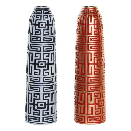 Vase DKD Home Decor Bleu Rouge Résine Oriental (2 pcs) (13 x 13 x 46 cm)