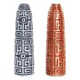 Vase DKD Home Decor Bleu Rouge Résine Oriental (2 pcs) (10 x 10 x 36 cm)