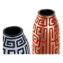 Vase DKD Home Decor Bleu Rouge Résine Oriental (2 pcs) (10 x 10 x 36 cm)