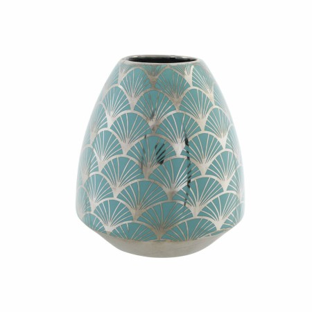 Vase DKD Home Decor Porcelaine Turquoise Oriental (16 x 16 x 18 cm)