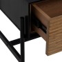 Table de Nuit ORLEANS Noir Naturel Fer Bois de frêne Bois MDF 51 x 40 x 54 cm