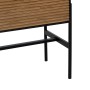 Table de Nuit ORLEANS Noir Naturel Fer Bois de frêne Bois MDF 51 x 40 x 54 cm