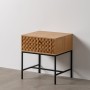 Table de Nuit MARIGNI Noir Naturel Fer Bois de frêne Bois MDF 51,5 x 40 x 55,5 cm