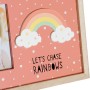 Cadre photo DKD Home Decor Arc-en-ciel Rose Blanc Enfant Bois MDF (25 x 1 x 16 cm) (2 Unités)