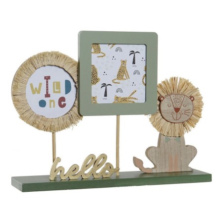 Cadre photo DKD Home Decor Lion Multiple Verre Aluminium Multicouleur Enfants Bois MDF (30 x 6 x 23 cm)