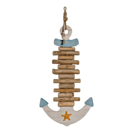 Décoration murale DKD Home Decor Ancre Corde Bois MDF (20 x 2.5 x 45 cm)