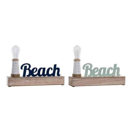 Figurine Décorative DKD Home Decor Beach Phare LED Bois MDF (2 pcs) (34 x 7 x 24 cm)