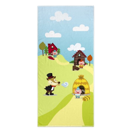 Serviette de toilette HappyFriday Mr Fox Piggys Multicouleur 70 x 150 cm