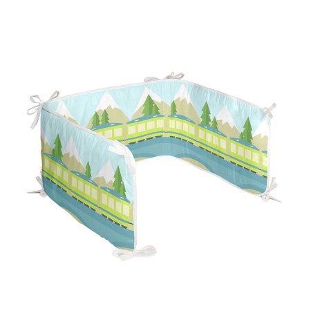 Protector de Cuna HappyFriday Happynois Train Multicolor 210 x 40 cm