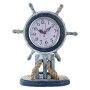 Horloge de table DKD Home Decor Gouvernail Blanc Corde Sapin Blue marine Celeste (23 x 10.5 x 30 cm)