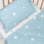 Juego de Sábanas HappyFriday Basic Kids Little star Azul Cuna de Bebé 2 Piezas