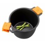 Casserole avec couvercle en verre BRA Braisogona_A273903 Noir Noir/Orange Bois Aluminium Plastique Aluminium fondu Ø 20 cm (1 U