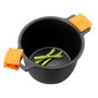 Casserole avec couvercle en verre BRA Braisogona_A273903 Noir Noir/Orange Bois Aluminium Plastique Aluminium fondu Ø 20 cm (1 U