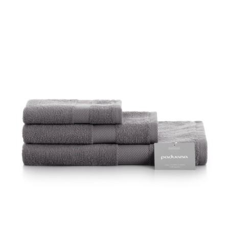 Ensemble de serviettes de toilette Paduana Gris foncé 3 Pièces