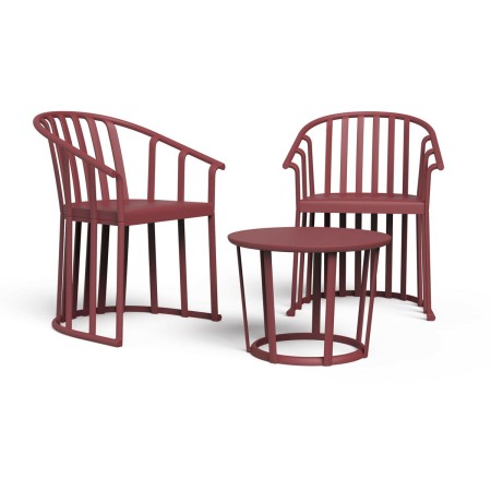 Ensemble Table + Chaises Resol Raff Bordeaux 3 Pièces