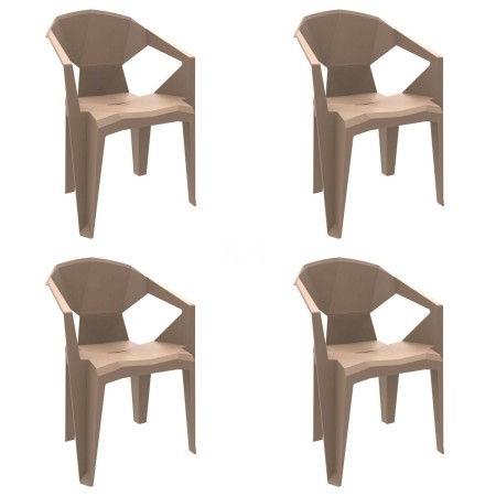 Silla de Jardín Resol Delta Beige Arena Polipropileno 53 x 80 x 55 cm (4 Unidades)