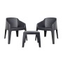 Ensemble Table + Chaises Resol Baku + Monaco Anthracite 3 Pièces