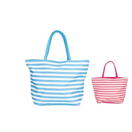 Bolsa de Playa Bismark Azul Rosa Oxford 50 x 16 x 35 cm