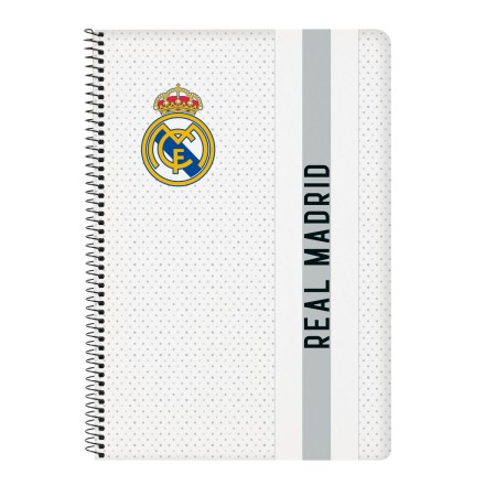 Libreta Real Madrid C.F. Blanco Gris A4 80 Hojas