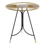 Table d'appoint DKD Home Decor Noir Métal Verre Doré (67.5 x 67.5 x 73 cm)