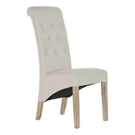 Chaise DKD Home Decor Lin Bois d'hévéa (44 x 65 x 107 cm)