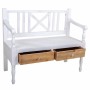 Banc Alexandra House Living Blanc Naturel Bois Bois d'épicéa 48 x 87 x 104 cm Avec tiroirs