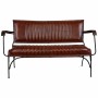 Banc Alexandra House Living Marron Cuir Métal Fer 62 x 75 x 112 cm