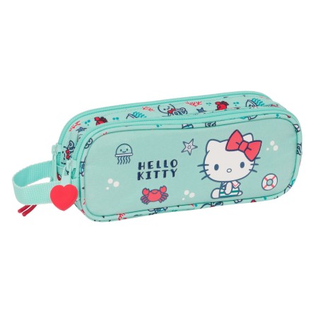 Trousse Fourre-Tout Double Hello Kitty Sea lovers Turquoise 21 x 8 x 6 cm