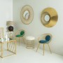 Tabouret Alexandra House Living Or Métal Éponge Bois MDF Tissu 36 x 46 x 36 cm