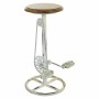 Tabouret Alexandra House Living Blanc Café Métal Bois MDF 40 x 73 x 40 cm Pédales