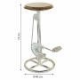 Tabouret Alexandra House Living Blanc Café Métal Bois MDF 40 x 73 x 40 cm Pédales