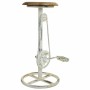 Tabouret Alexandra House Living Blanc Café Métal Bois MDF 40 x 73 x 40 cm Pédales