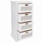 Caisson à Tiroirs Alexandra House Living Blanc Canne Bois de paulownia Bois MDF 29 x 75 x 35 cm