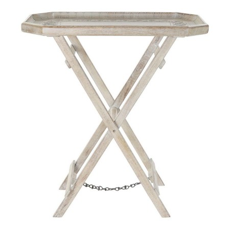 Table d'appoint DKD Home Decor Blanc Bois de manguier Marron Clair (76.2 x 45.7 x 83.8 cm)