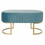 Banquette DKD Home Decor 8424001829804 Bleu Doré Métal Velours (90 x 50 x 45 cm)