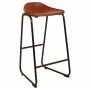 Tabouret Alexandra House Living Marron Noir Cuir Fer 46 x 80 x 46 cm