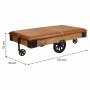 Table Basse Alexandra House Living Cuir Bois Fer 90 x 52 x 165 cm