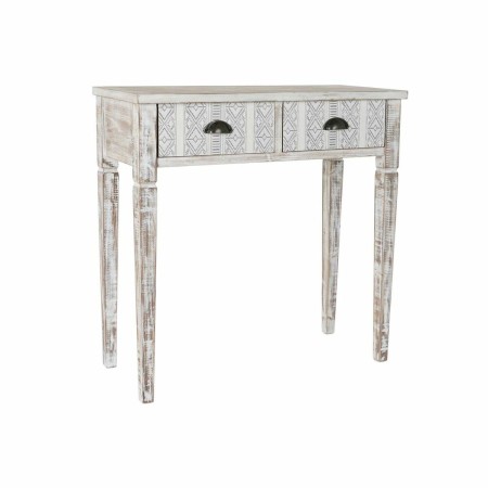 Table d'Appoint DKD Home Decor Bois Toile (80 x 34 x 82 cm)