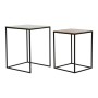 Table d'appoint DKD Home Decor Noir Aluminium Argenté (2 pcs)