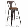 Tabouret Alexandra House Living Marron Noir Cuir Fer 53 x 105 x 49 cm