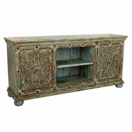 Buffet Alexandra House Living Bleu Bois de manguier 45 x 76 x 165 cm