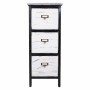 Caisson à Tiroirs Alexandra House Living Blanc Noir Bois de paulownia 32 x 63 x 26 cm