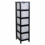 Caisson à Tiroirs Alexandra House Living Blanc Noir Bois de paulownia 32 x 98 x 26 cm